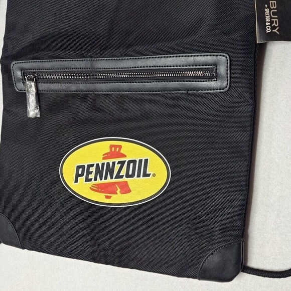 Ashbury Pennzoil Cinch Pack Drawstring‎ Backpack Gym VTG w/ Tags Racing Black - Picture 2 of 4